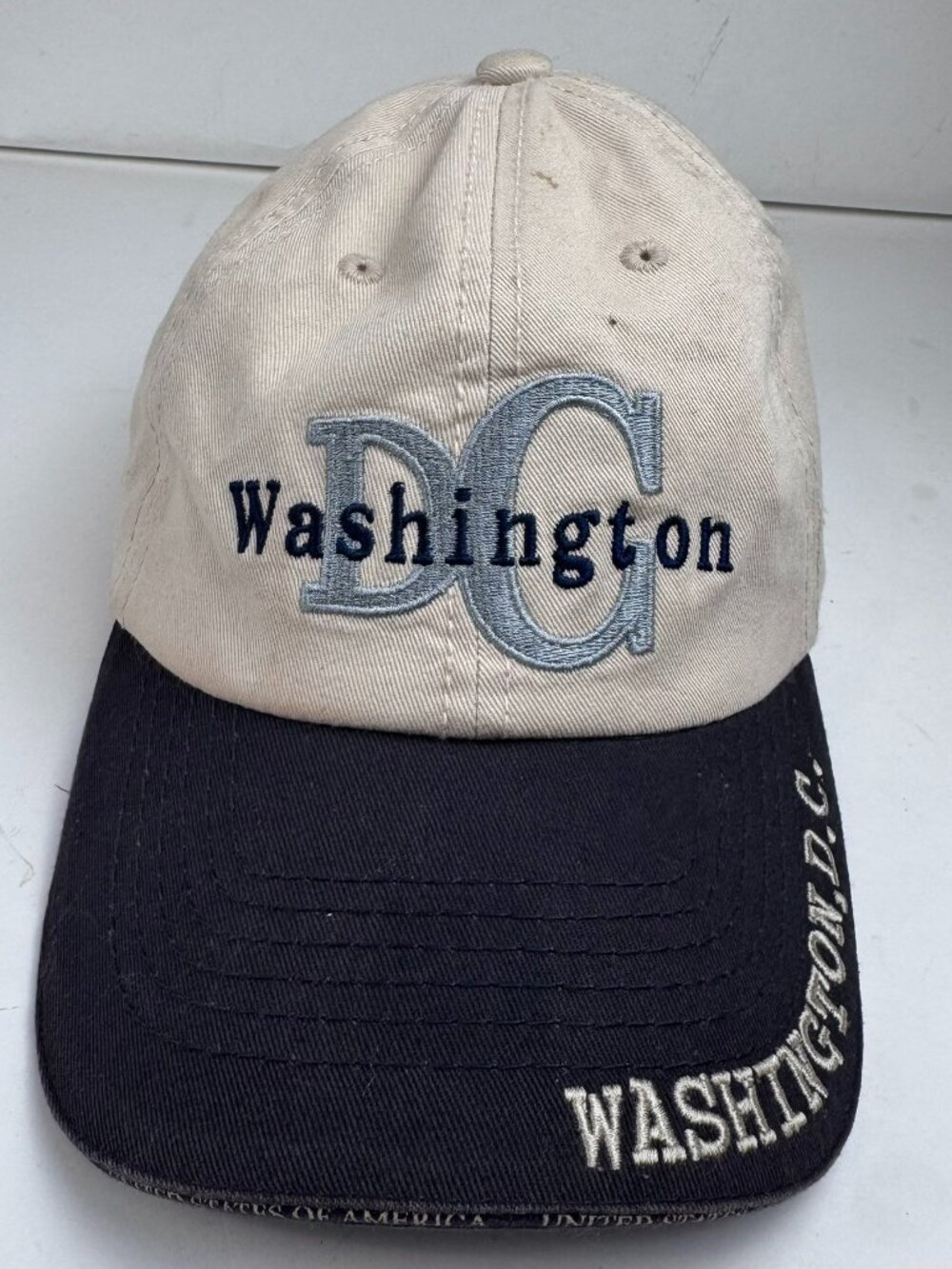 Washington DC Hat Cap Strapback Embroidered USA Flag Two Tone I Love DC staines